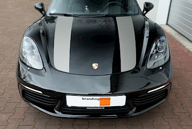 Dekorbeklebung Porsch 718 Cayman Mit R Streifen Und Turdekor Intitan Matt  (Bild 4/8)