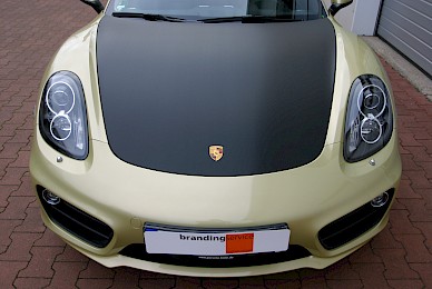 Teilfolierung Porsche Cayman S Carbonhaube  (Bild 3/6)