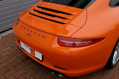 Vollverklebung Porsche 911 Carrera Coupe Von Schwarz In Orange Glanzend  (Bild 5/10)