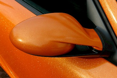 Vollverklebung Porsche Cayman Von Dunkelblau In Orange Glitzer Und Schwarz Matt  (Bild 5/15)