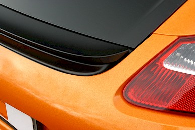 Vollverklebung Porsche Cayman Von Dunkelblau In Orange Glitzer Und Schwarz Matt  (Bild 11/15)