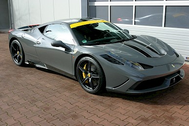 Vollverklebung Ferrari 458 Speciale Von Schwarz In Grau Glaenzend  (Bild 2/14)