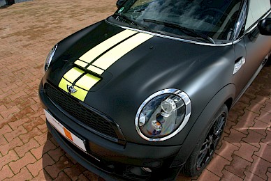Vollverklebung Mini Roadster Jcw Von Anthrazit In Schwarz Matt Mit Dekoren Sport Stripes  (Bild 4/10)