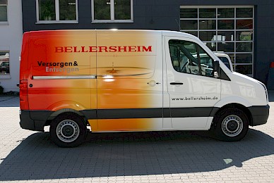 Fahrzeugvollverklebung Mercedes Sprinter Bellersheim Mit Digitaldrucken 
