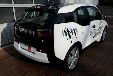 Fahrzeugbeschriftung Bmw I3 Lauf Cup Begleitfahrzeug  (Bild 4/5)