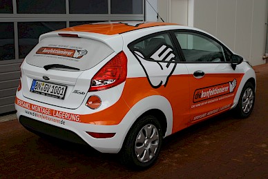Fahrzeugbeschriftung Ford Fiesta Teilbeklebung Orangedie Konfektionierer  (Bild 3/4)