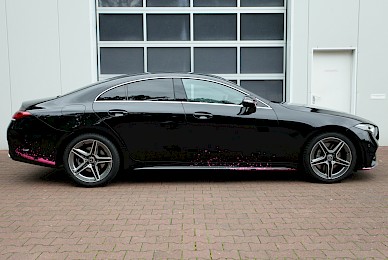 Fahrzeugbeschriftung Mercedes Cls Telekom Magenta Spritzer 