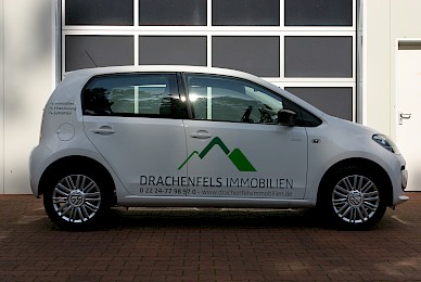 Fahrzeugbeschriftung Vw Up Drachenfels Immobilien 