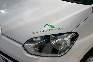 Fahrzeugbeschriftung Vw Up Drachenfels Immobilien 