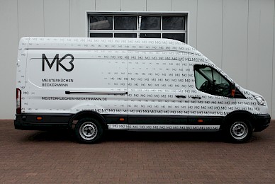 Fahrzeugbeschriftung Ford Transit Meisterkuechen Beckermann 