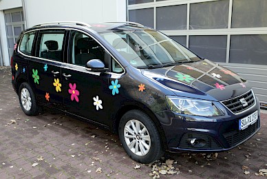 Dekorbeklebung Eines Vw Sharan Mit Prilblumen  (Bild 2/6)