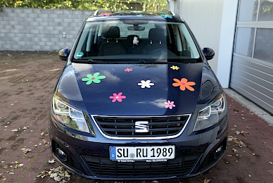 Dekorbeklebung Eines Vw Sharan Mit Prilblumen  (Bild 3/6)