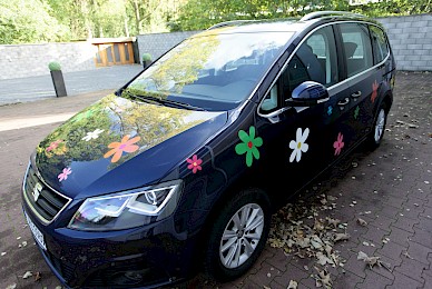 Dekorbeklebung Eines Vw Sharan Mit Prilblumen  (Bild 4/6)