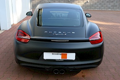 Porsche Cayman S Vollverklebung Von Gelb Auf Mattschwarz  (Bild 8/10)